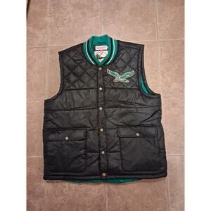 Mitchell & Ness NFL Philadelphia Eagles Black & Green Puffer Vest Size XL